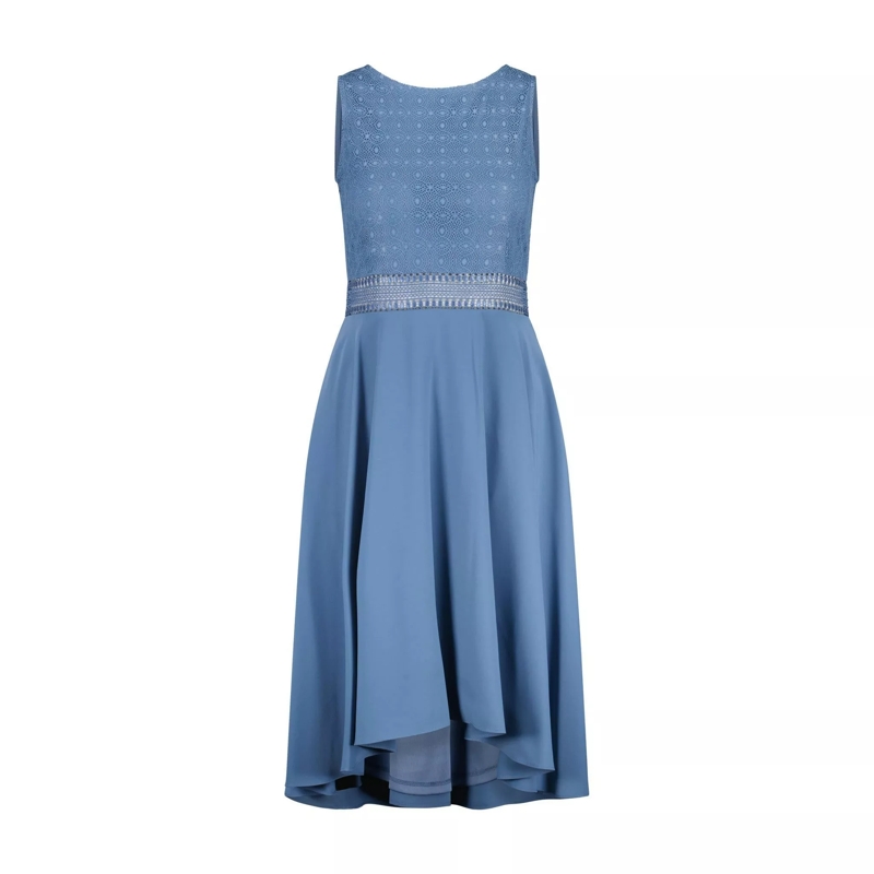 Vera Mont Minikleid Cocktailkleid mit Spitze Blau
