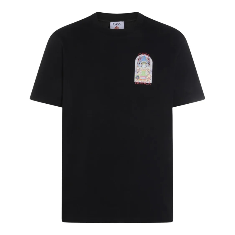 Casablanca T-shirt Black T-Shirt With Crew Neckline Black