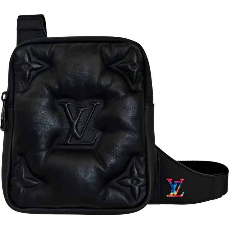 Louis Vuitton Crossbody Bag Louis Vuitton Asymmetrical Sling Bag 2054 Virgil A schwarz