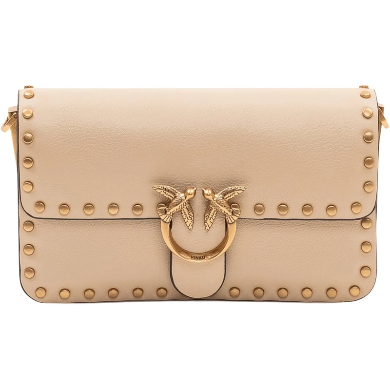 Pinko Schultertasche Love One Slouchy Baby Borsa a Spalla beige