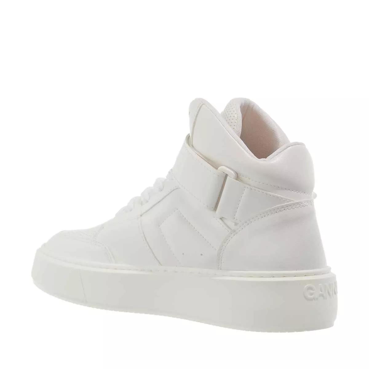 GANNI Sporty Mix Cupsole High Top Velcro Sneaker Egret | High-Top