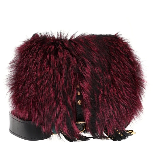 Prada W/Flap Fox Fur Volpetta+City Calf Bag Violet Cartable