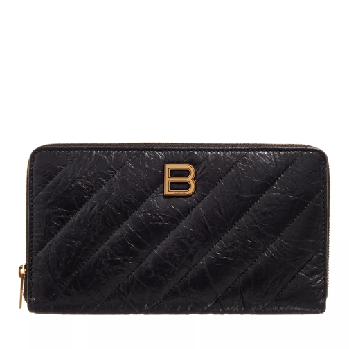 Balenciaga Continental Wallet Quilted  Black Portemonnaie mit Zip-Around-Reißverschluss