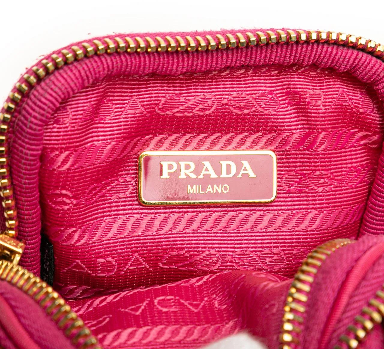Thumbnail - Prada Hobo Bags - Tessuto Double Zip Phone Case - Gr. unisize - in Gold - für Damen