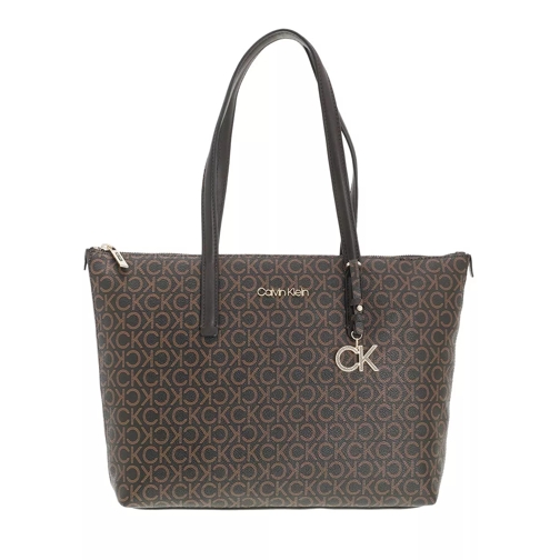 Calvin Klein Must Shopper Medium Mono Brown Mono Shopping Bag