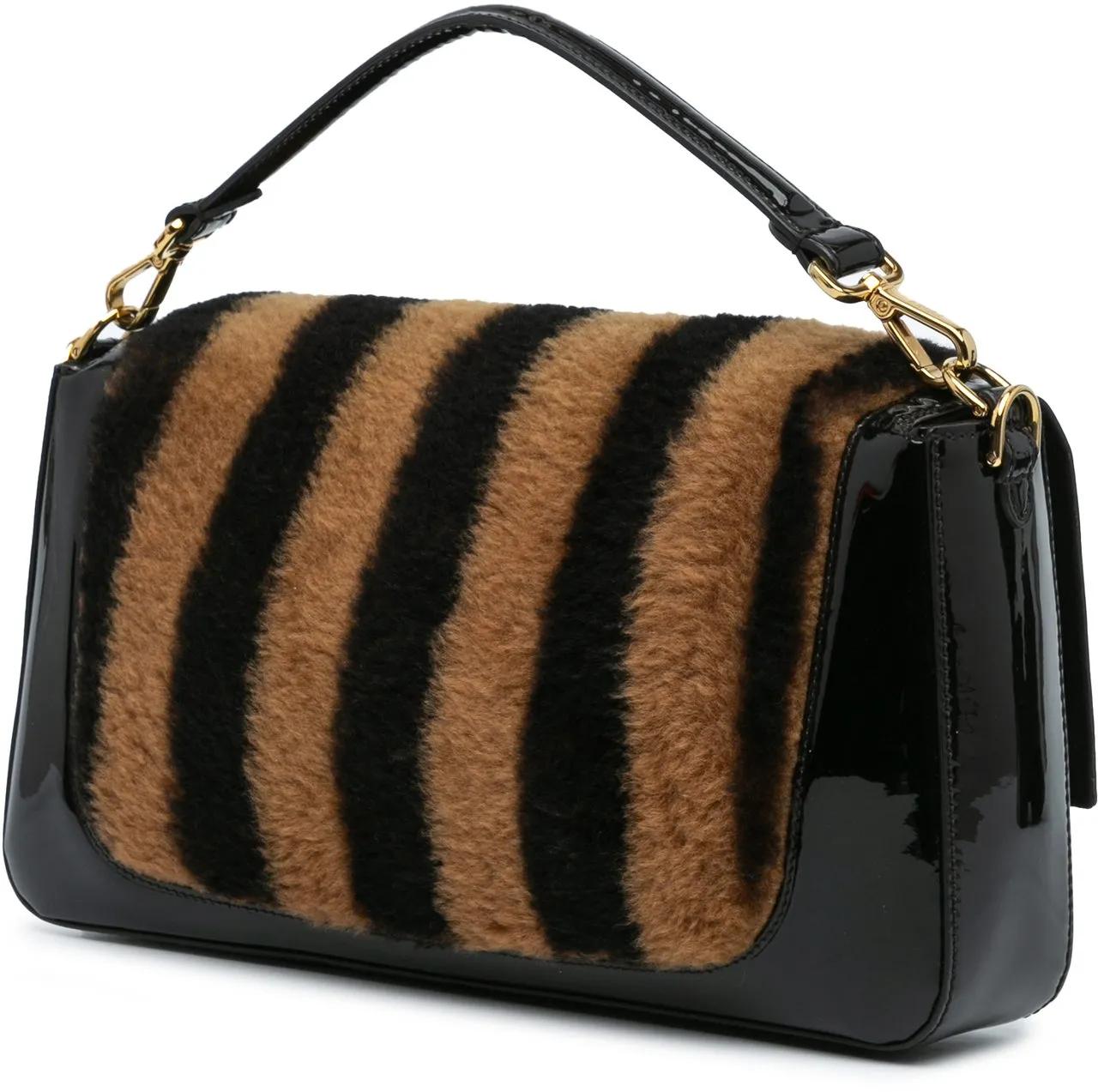 Thumbnail - Fendi Hobo Bags - 2010-2024 Shearling Pequin Baguette Satchel - Gr. unisize - in Schwarz - für Damen