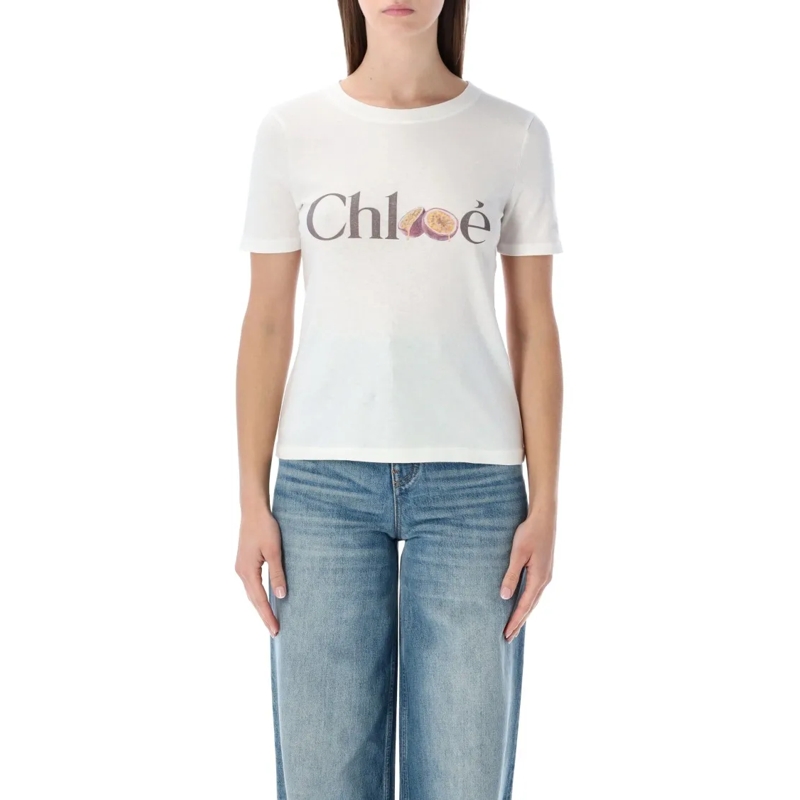 Chloé T-shirt Passion Fruit Logo T-Shirt White