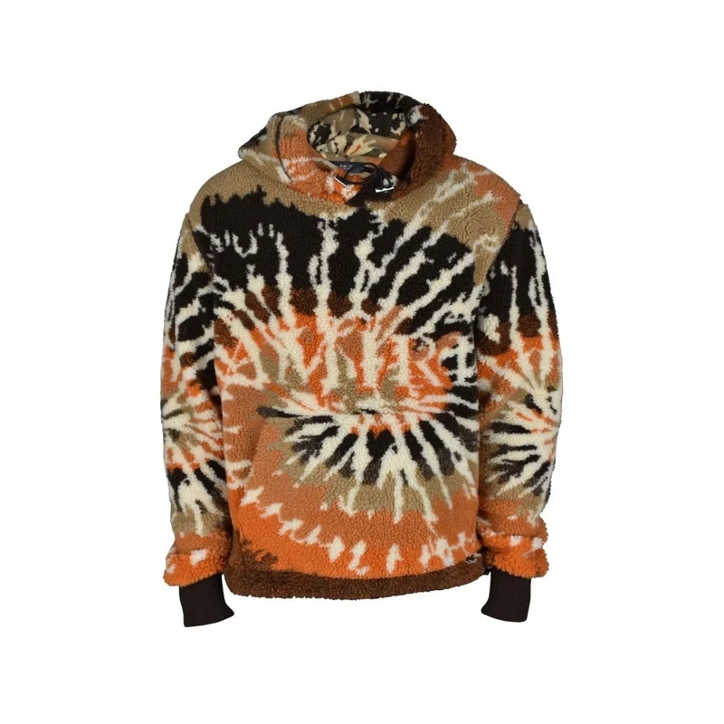 Amiri  Tie-Dye Fleece Sweatshirt With Adjustable Drawstri Brown