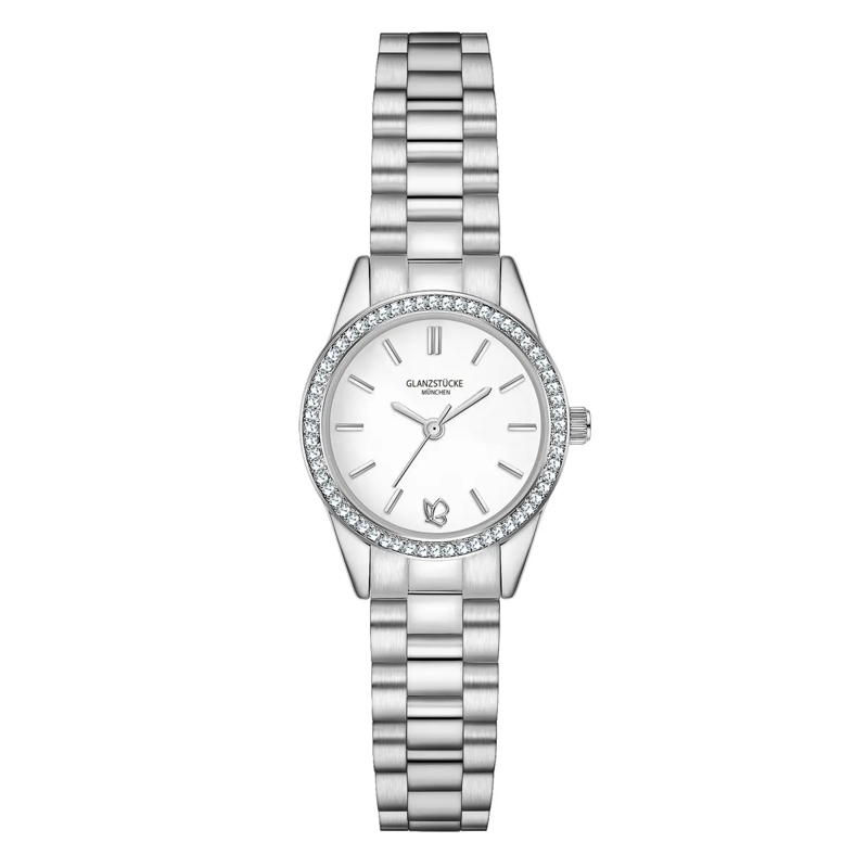 Glanzstücke München Automatikuhr Damen Armbanduhr Edelstahl silber