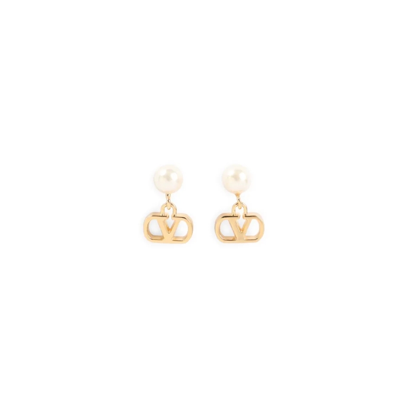 Valentino Garavani Ohrstecker Pearl Drop Earrings With Distinctive Logo Charm Not Applicable