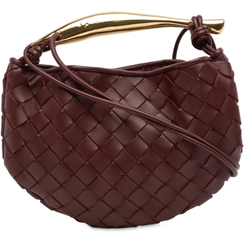 Bottega Veneta Schultertasche Baby Lambskin Intrecciato Sardine Satchel rot