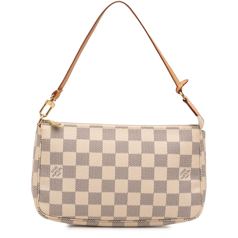 Louis Vuitton Schultertasche Damier Azur Pochette Accessoires weiß