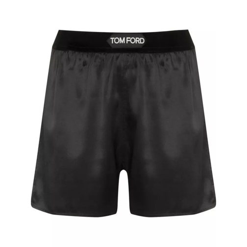 Tom Ford Black Logo Waistband Shorts Black 