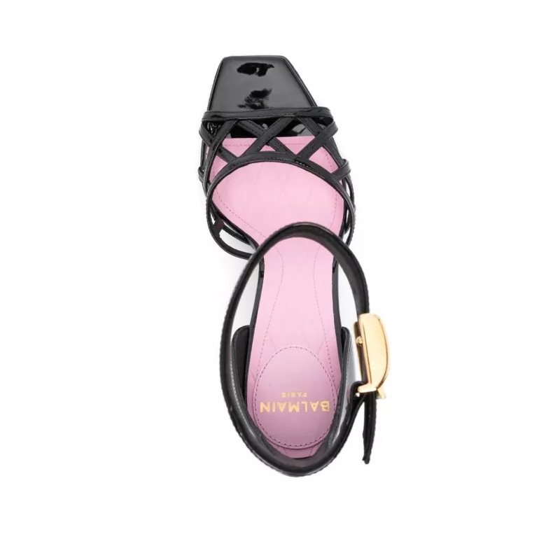 Balmain High Heels Uma Patent Leather Pumps Black(Image 10)