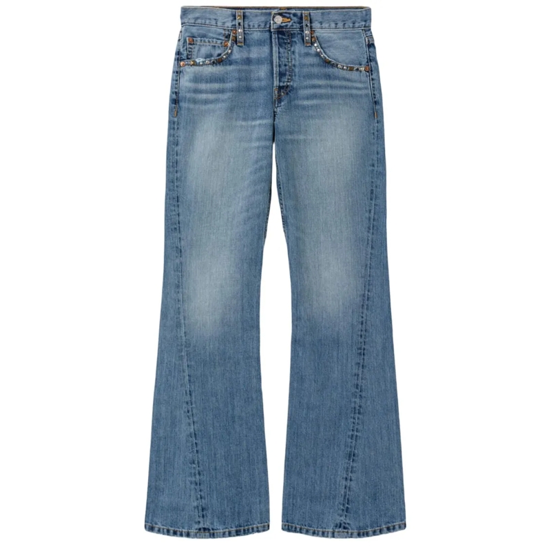 RE/DONE Jeans Twisted Mid Rise Bootcut Cotton Jeans Blue