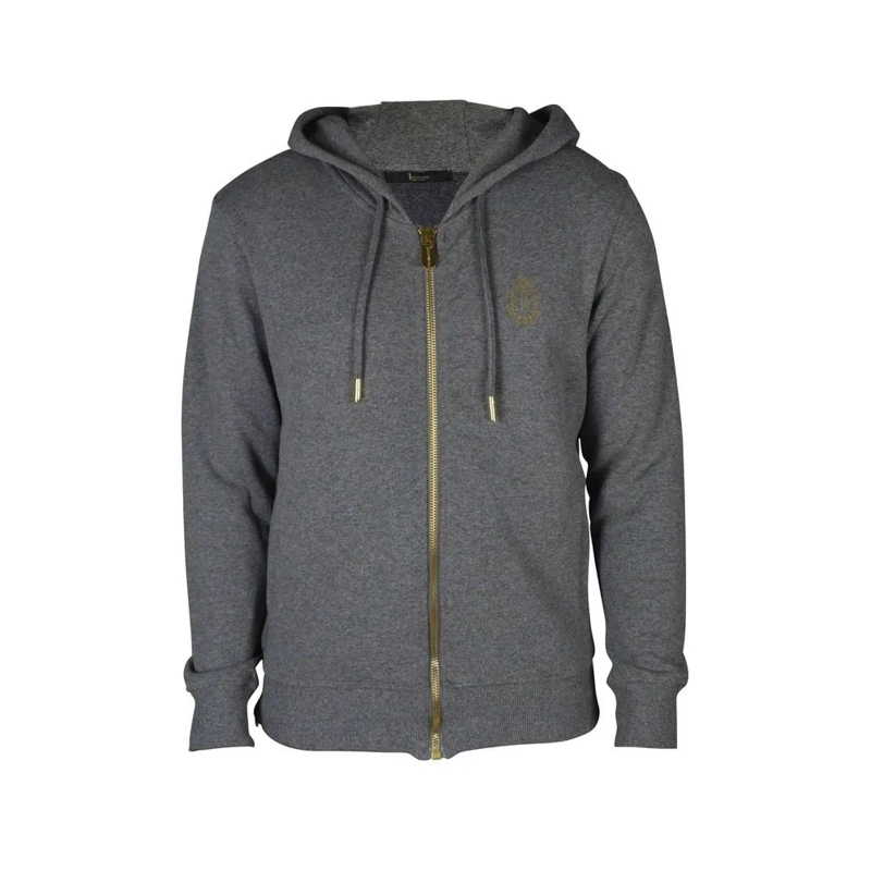 BILLIONAIRE  Hooded Vest With Gold Zipper Grey