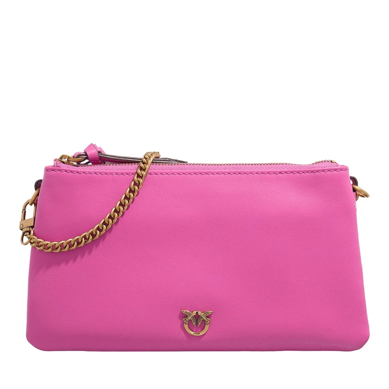 Pinko Crossbody Bag Double Mini Rosa Flogo-Antique Gold