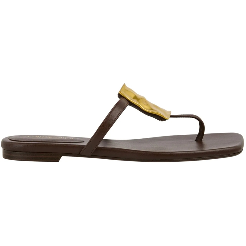 Marc Cain Sandalen Marccain Leather Toe Thongs With Decoration Teensl braun