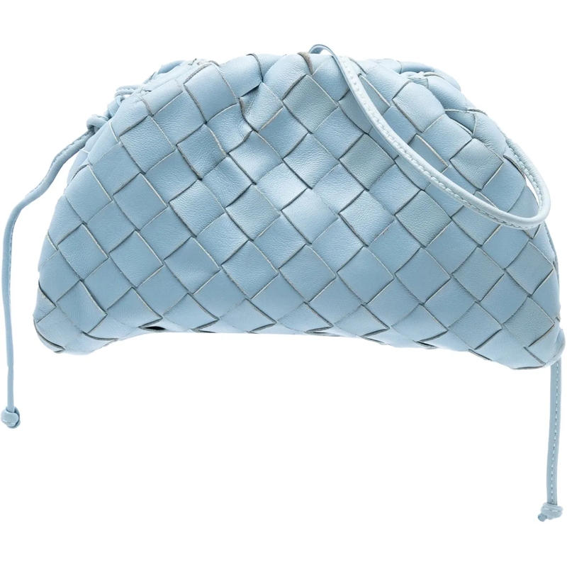 Bottega Veneta Sac à bandoulière Nappa Intrecciato The Mini Pouch Crossbody blau
