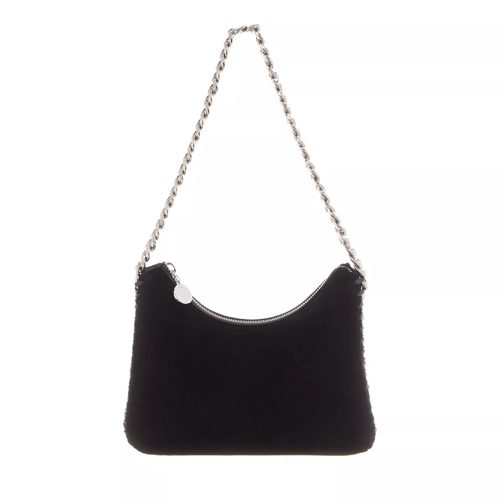 Stella McCartney Falabella Mini Velvet/Crystal Chain Bag Black Hobo Bag