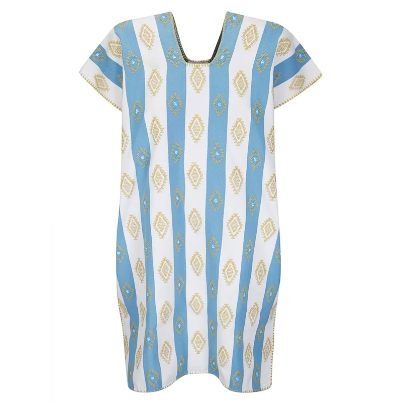 Tandem Tunika/Kaftan Handmade Cotton Kaftan With Intricate Embroidery Multicolor