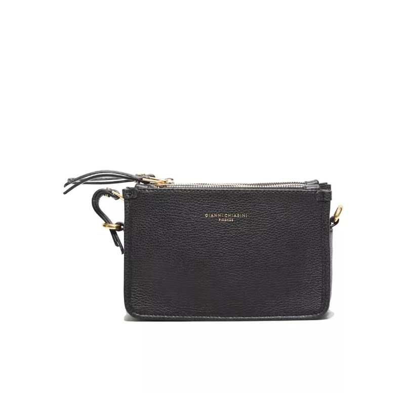 Gianni Chiarini Sac à bandoulière 3 Square Shaped Zips Shoulder Bag Black