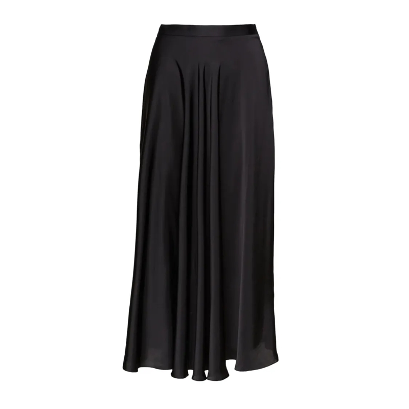 Balenciaga Midirok Asymmetric Black Skirt With Flowing Silhouette Black