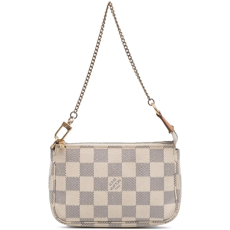 Louis Vuitton Fourre-tout Damier Azur Mini Pochette Accessoires weiß