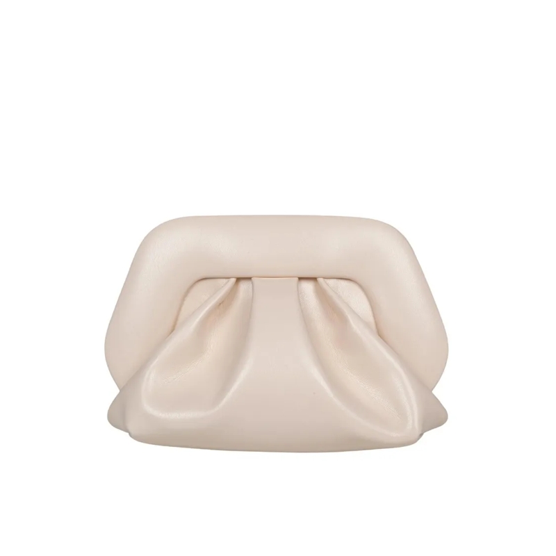 Themoirè Clutch Bios Handbag In Butter-Coloured Eco-Leather Grey