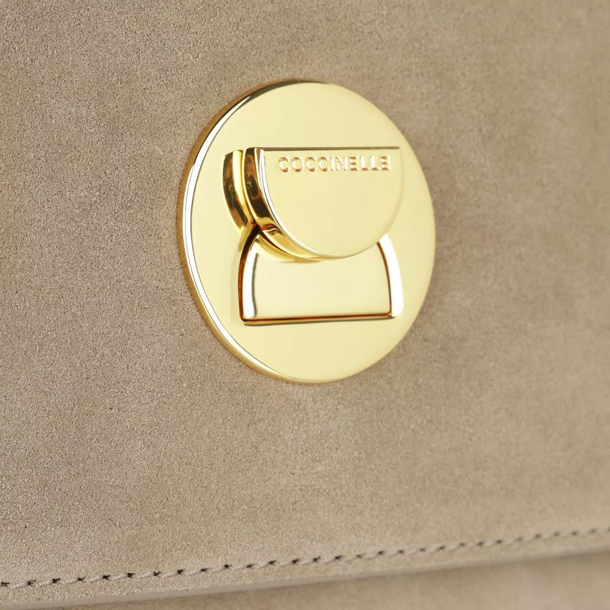 Coccinelle Satchels Handbag Suede Leather in beige