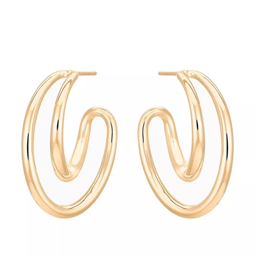 Charlotte Chesnais Initial Hoop Earrings Yellow Gold Creole