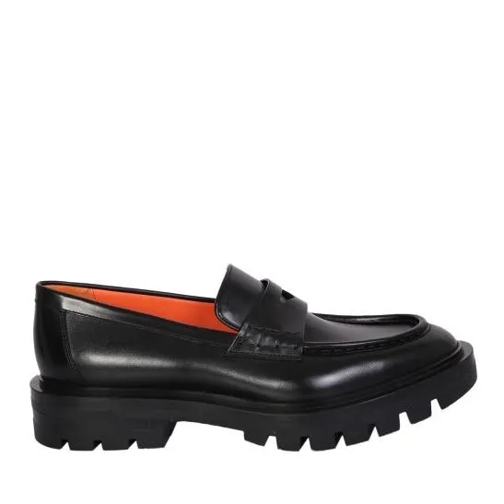 Santoni Mocassin Leather penny loafer weiß