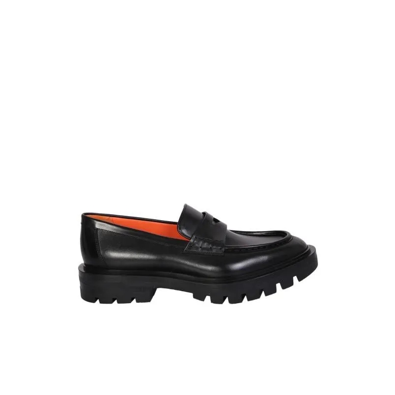 Santoni Loafer Leather penny loafer weiß