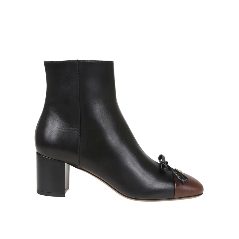 Valentino Garavani Bottes Valet Du Roi Two-Tone Kidskin Ankle Boot Black