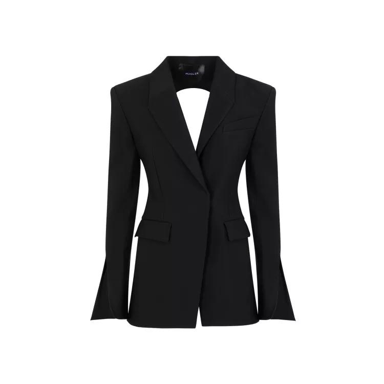 Mugler - Black Viscose Jacket - Größe 34 - black