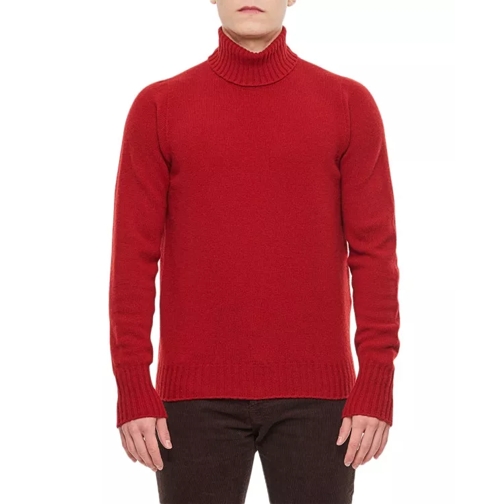 Drumohr High Neck Wool Sweater Red 