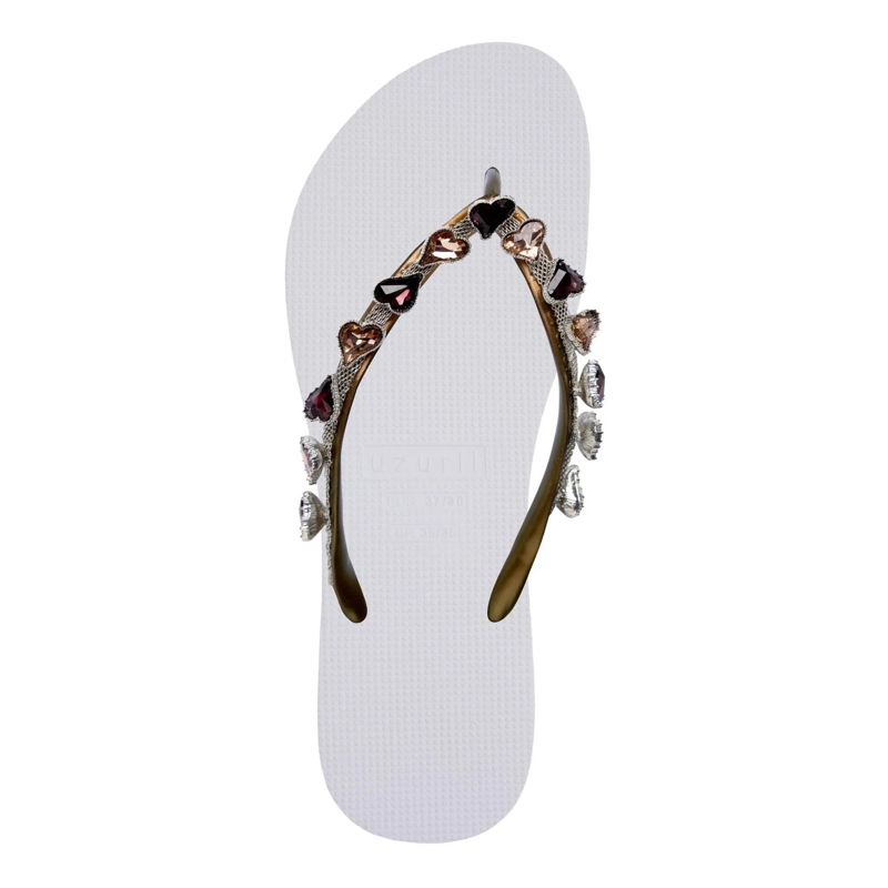 UZURII Flip Flops Zehentrenner Heart Bronze weiss(Image 2)