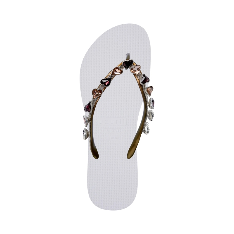 UZURII Flip Flops Zehentrenner Heart Bronze weiss(Image 3)