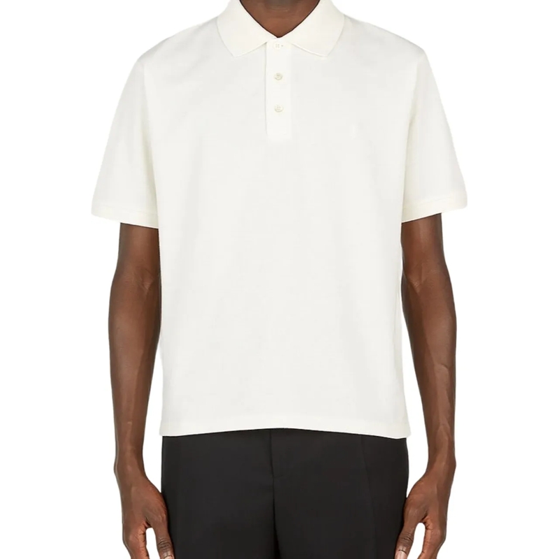 Saint Laurent Polohemd Polo Cassandre Bianca weiß