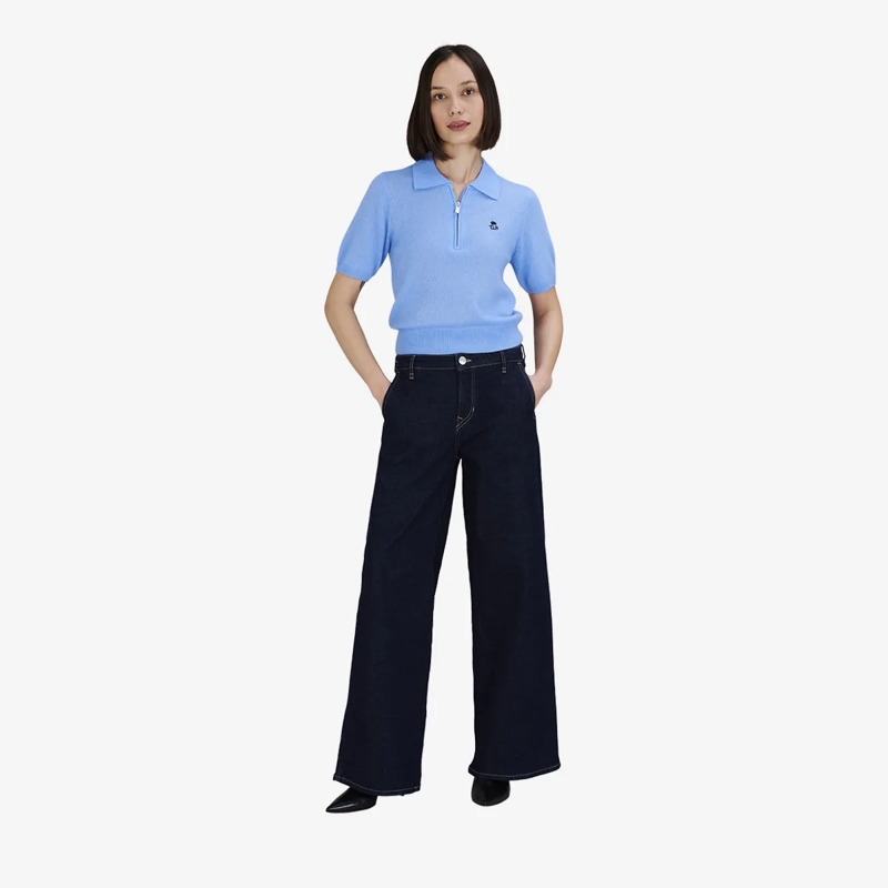 True Religion Polohemd Strick-Poloshirt AMARA blau(Image 2)