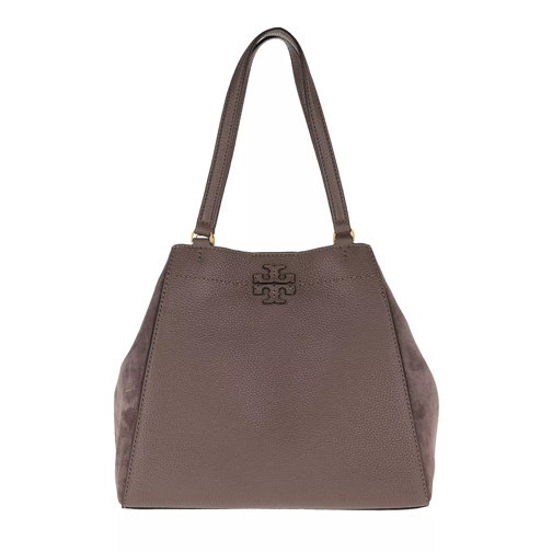 Tory Burch McGraw Carry All Tote Leather Silver Maple Draagtas