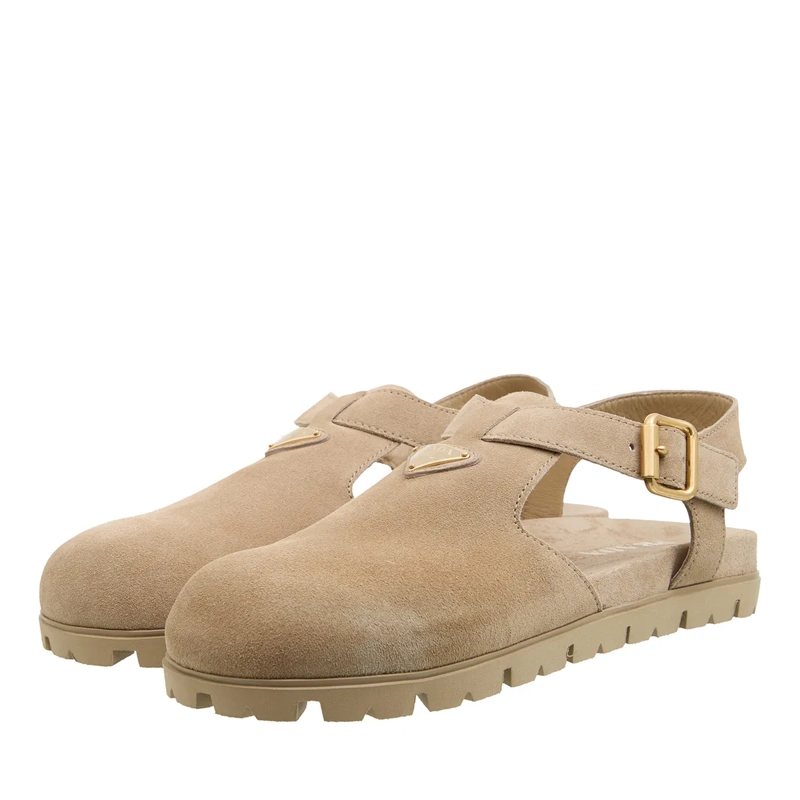 Prada Sandalen Logo Sandals Suede Ecru(Image 3)