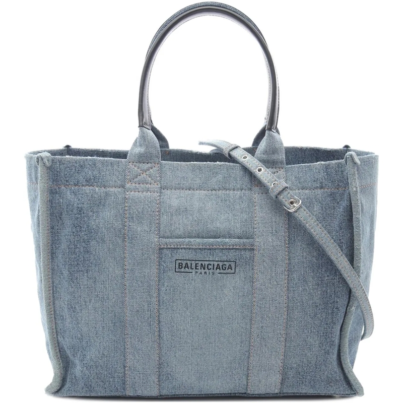 Balenciaga Schultertasche Medium Denim Hardware Tote blau