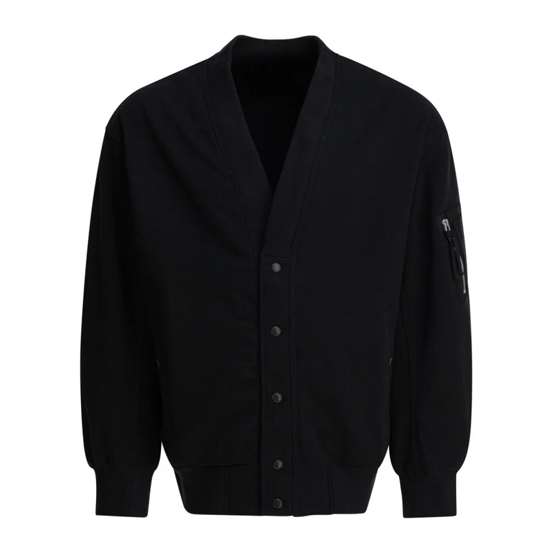 Comme des Garcons Cardigan Black Cotton Cardigan With Front Snap Closure And  Black