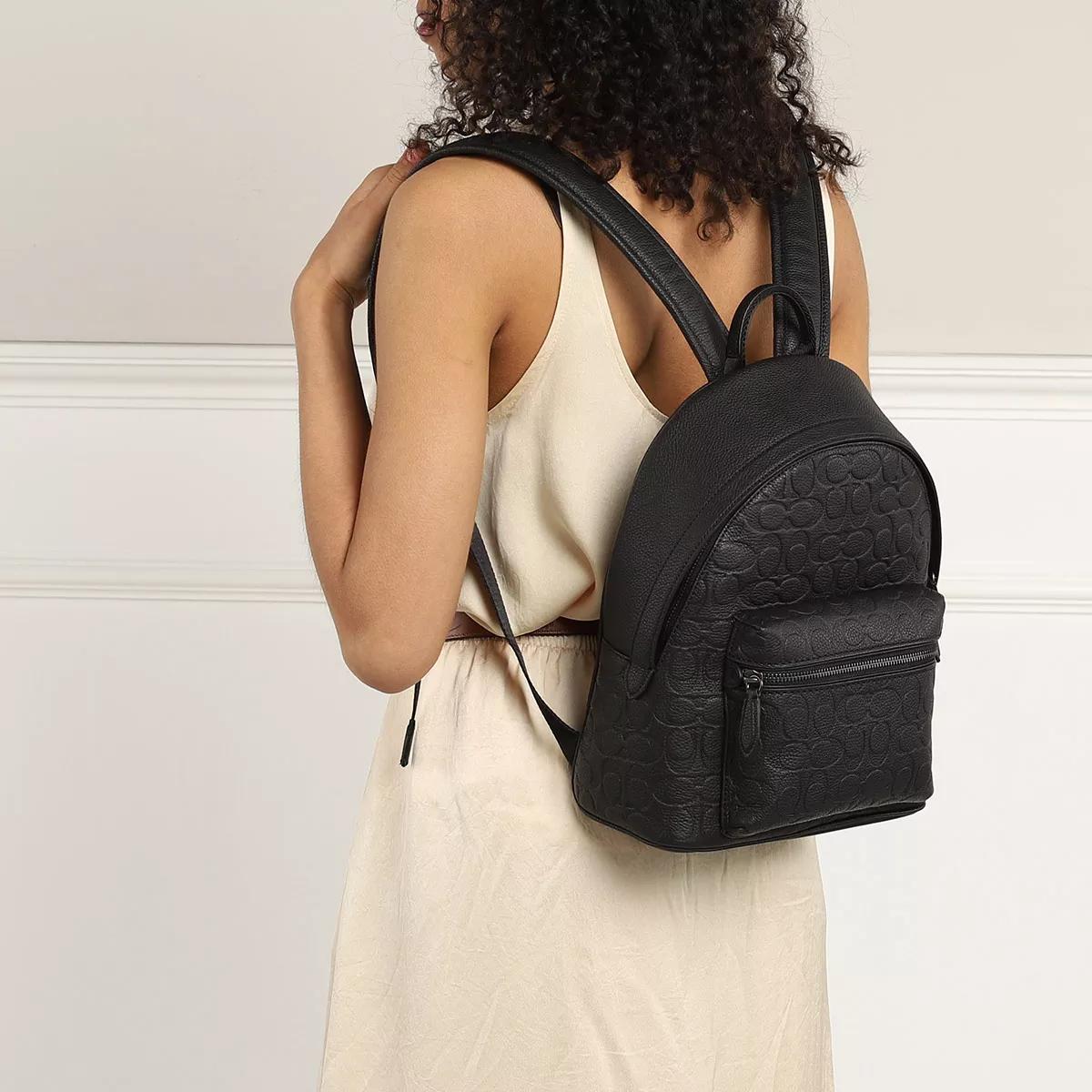 Charter Backpack 24 In Signature Pebble Leather Black Backpack