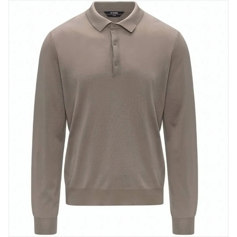 K-Way Polohemd Rey Merino Wool Blend Sweater Brown