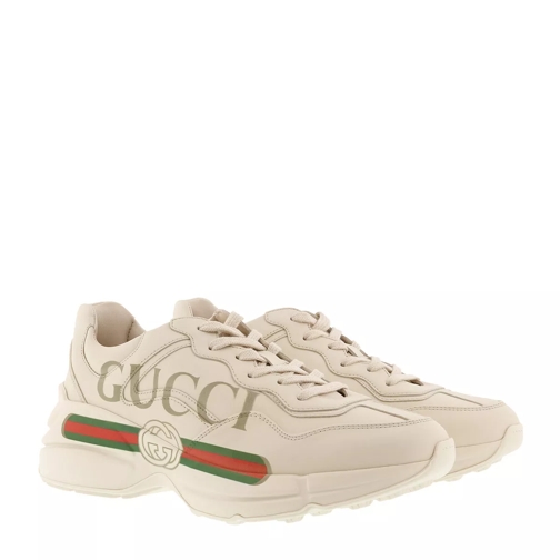 Gucci Rhyton Gucci Logo Sneaker Leather Ivory lage-top sneaker