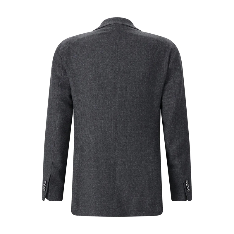 Tagliatore Anzugjacke Sakko aus Schurwolle & Seide grau(Image 2)