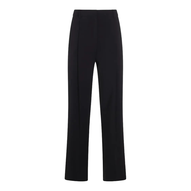 Elisabetta Franchi  Straight-Leg Trousers With High Waist Black
