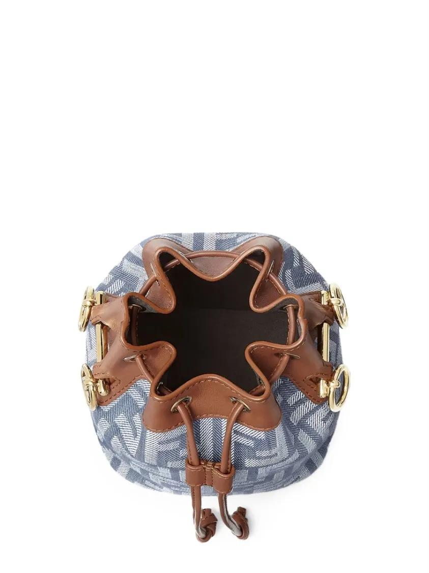 Fendi Bucket bags "Mon Tresor" Jacquard Ff Bag in blauw